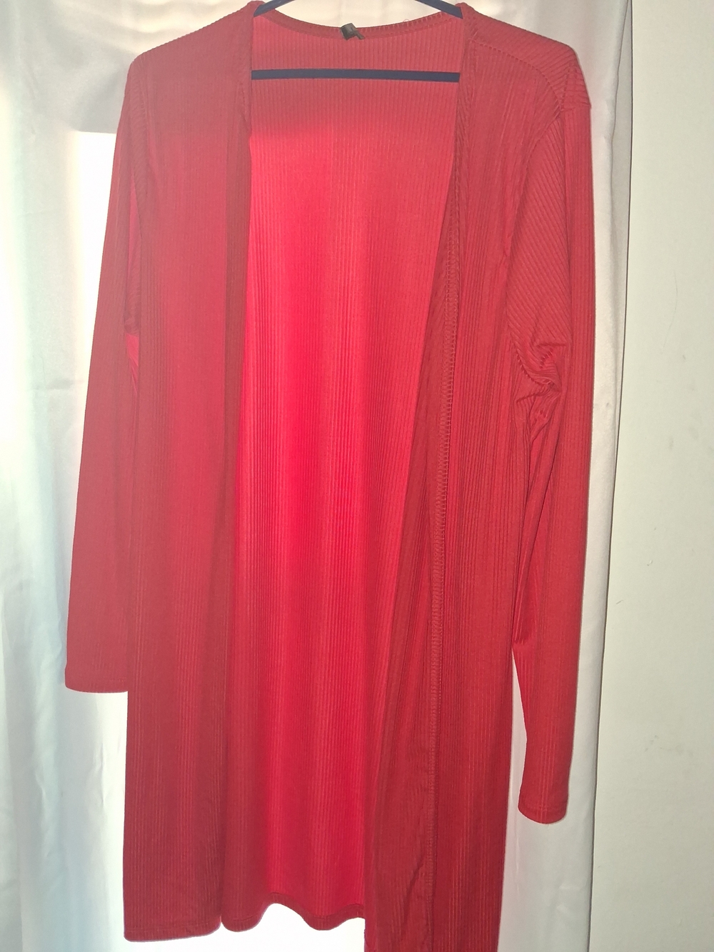 Splash Red Long Sleeve Open-Front Cardigan Dress